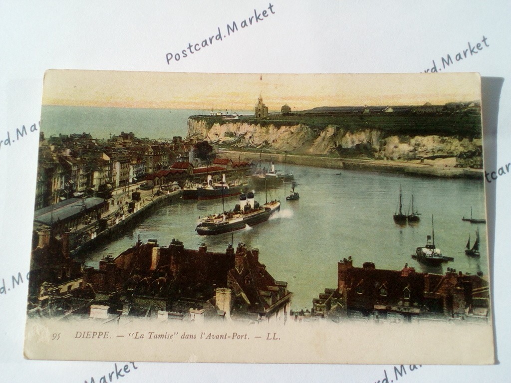 /France/Dieppe/FR_ship_1905_Dieppe. La Tamise dans Avant-Port color.jpg